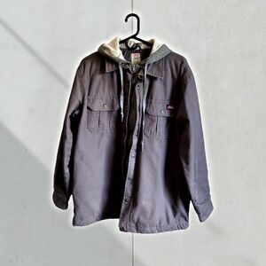 Genuine Dickies Men's Water Repellent Gray Hooded Duck Canvas Jacket Size M/M